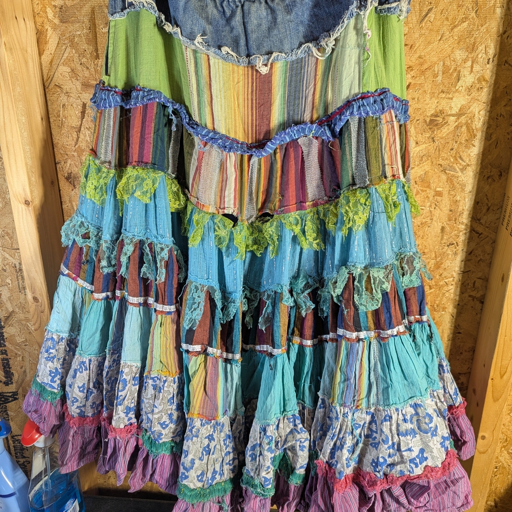 Colorful Bohemian Patchwork Skirt - image 6